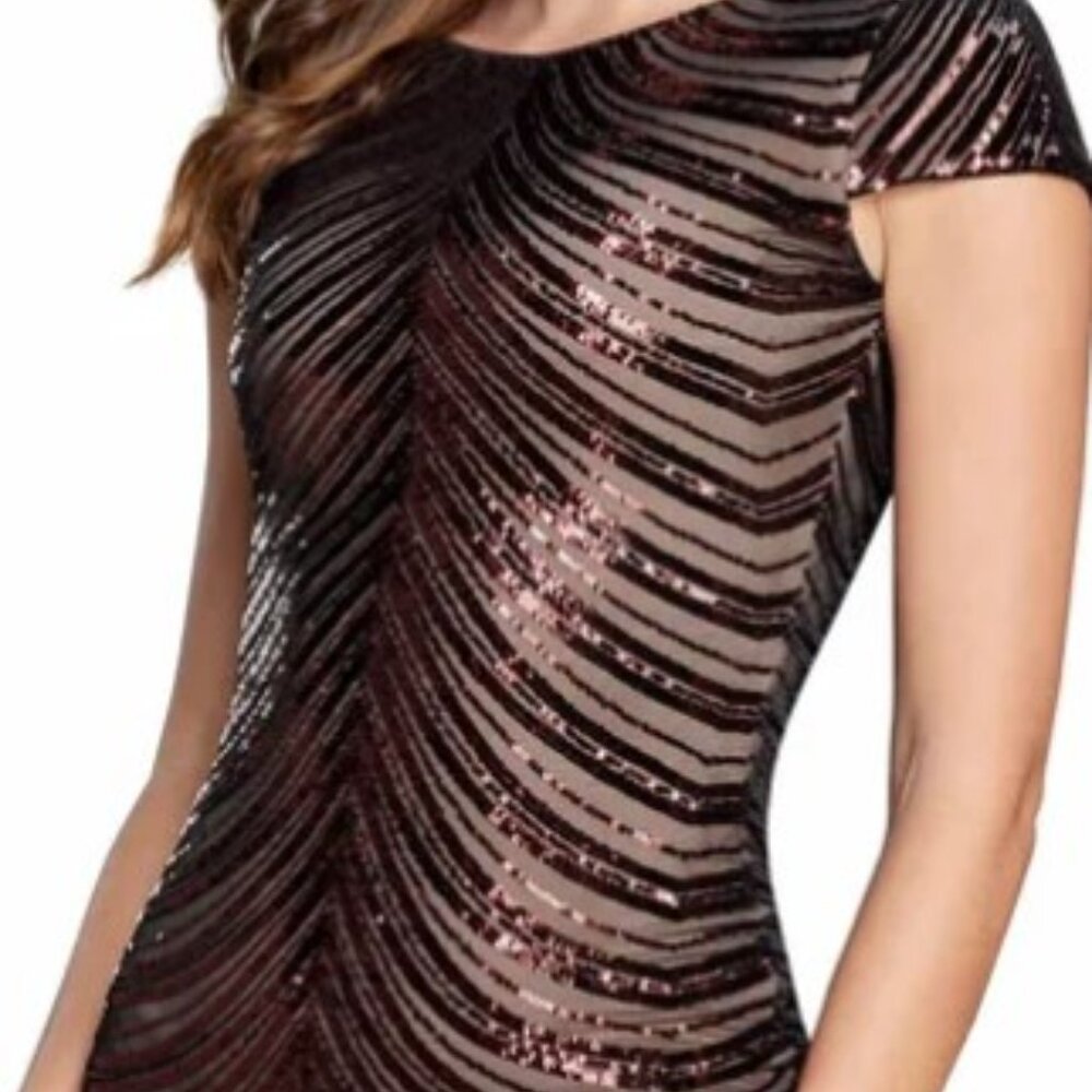 Dress the Population Black Sequin Midi Dress
